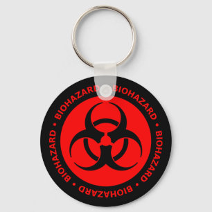 Porte-clés Symbole de danger biologique rouge et noir Porte -