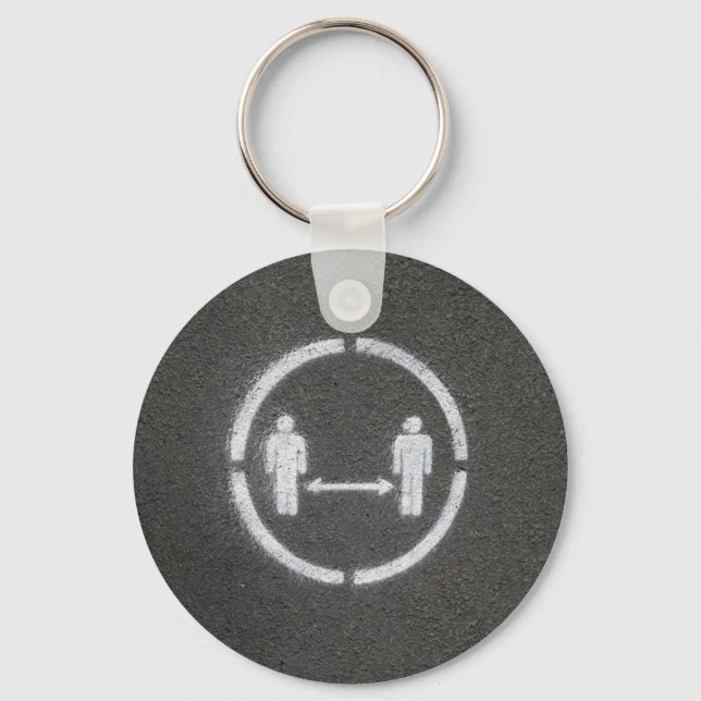 Porte-clés Symbole de distance sociale (Recto)