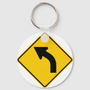 Porte-clés Symbole de la courbe gauche en amont de la route