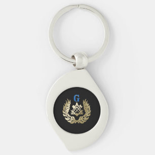 Porte-clés Symbole de la maçonnerie d'or