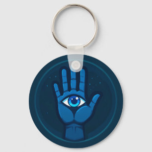 Porte-clés Symbole de la main mystique avec œil