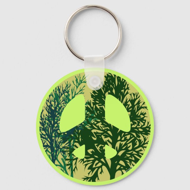 Porte-clés SYMBOLE DE LA PAIX ARBRES VERTS Porte - clé (Recto)