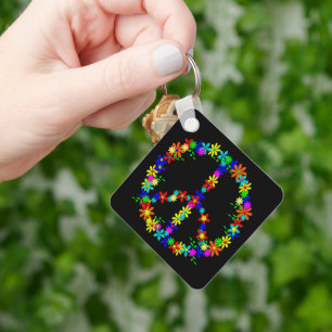 Porte-clés SYMBOLE DE LA PAIX Flower Porte - clé