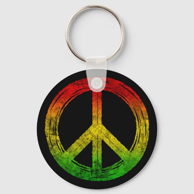 Porte-clés Symbole de la Paix Rasta cool Grunge Reggae Porte  (Recto)