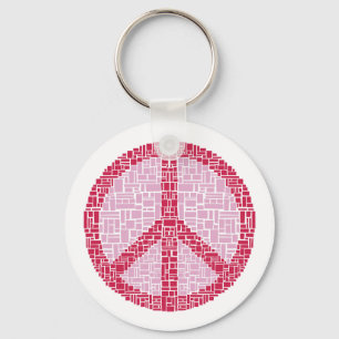 Porte-clés Symbole de la paix (rouge)