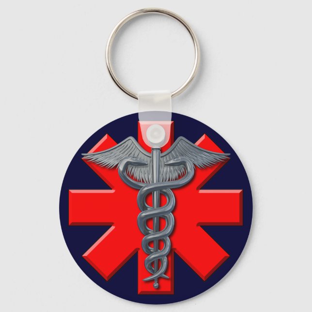 Porte-clés Symbole de la profession Médicale d'argent (Recto)