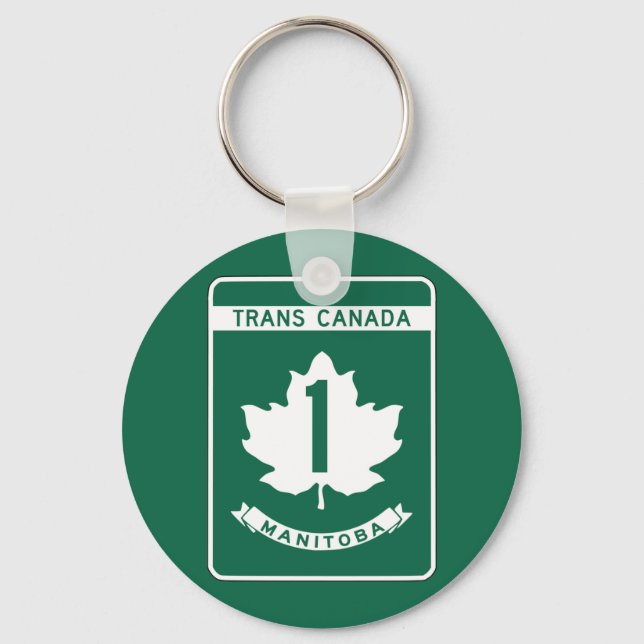 Porte-clés SYMBOLE DE LA ROUTE TRANSCANADA DU Manitoba (Recto)