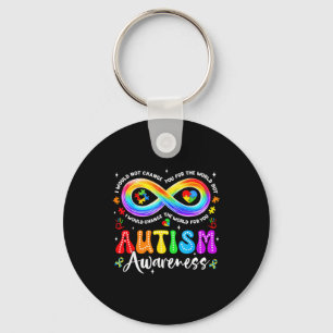 Porte-clés Symbole de l'infini arc-en-ciel de sensibilisation