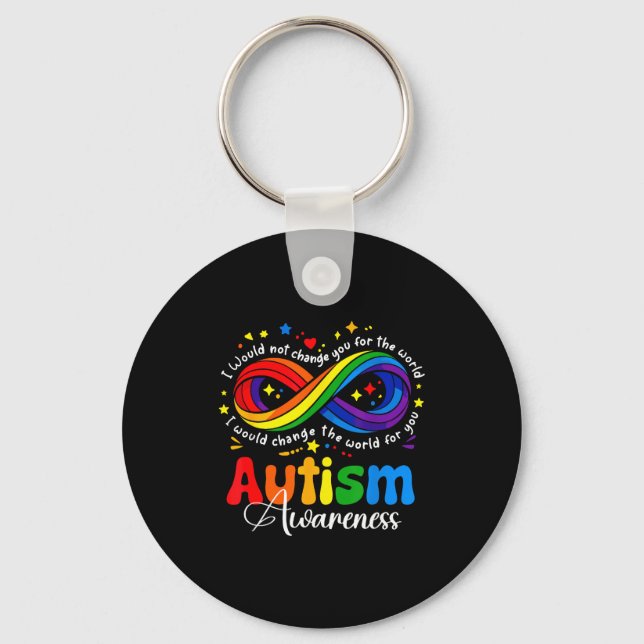 Porte-clés Symbole de l'infini de sensibilisation à l'autisme (Recto)