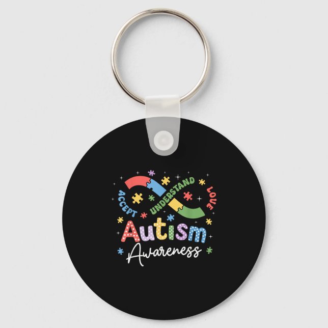 Porte-clés Symbole de l'infini de sensibilisation à l'autisme (Recto)