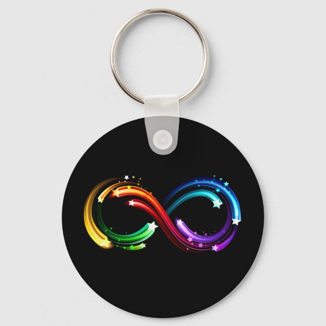 Porte-clés Symbole de l'infini des comètes arc-en-ciel (Recto)