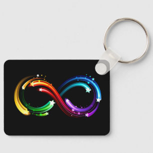 Porte-clés Symbole de l'infini des comètes arc-en-ciel