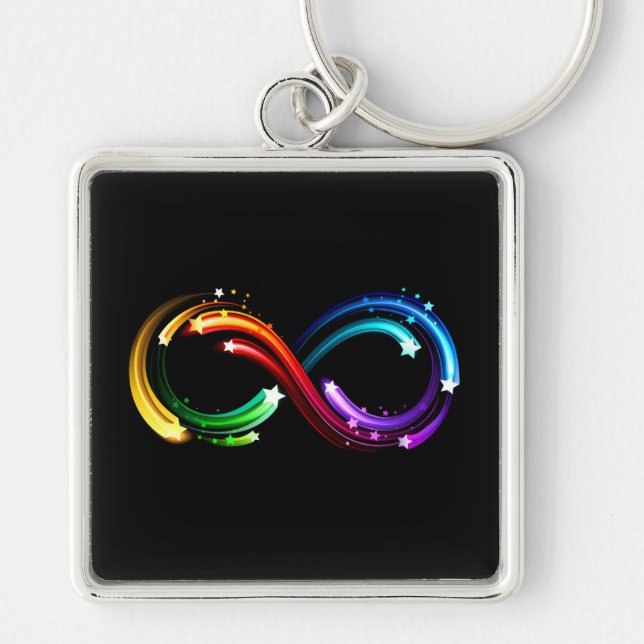 Porte-clés Symbole de l'infini des comètes arc-en-ciel (Devant)