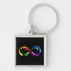 Porte-clés Symbole de l'infini des comètes arc-en-ciel