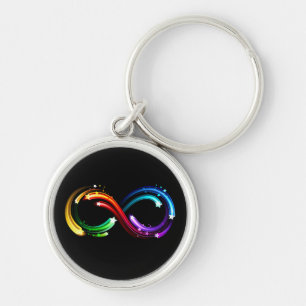 Porte-clés Symbole de l'infini des comètes arc-en-ciel