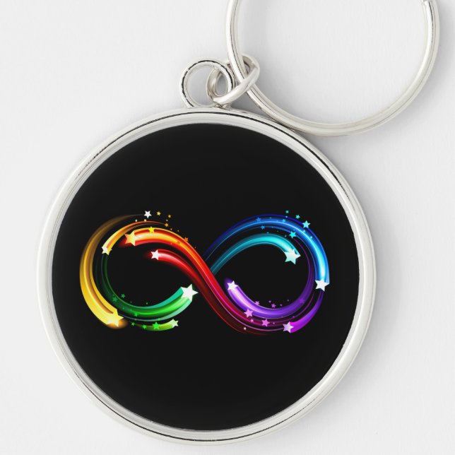 Porte-clés Symbole de l'infini des comètes arc-en-ciel (Devant)