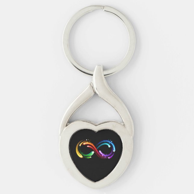 Porte-clés Symbole de l'infini des comètes arc-en-ciel (Devant)