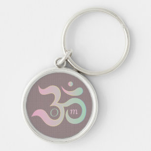 Porte-clés Symbole de l'OM dans le mauve Sanskrit de vert de