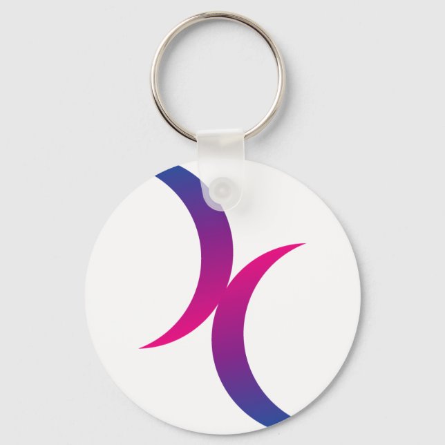 Porte-clés Symbole de lune bisexuel (Recto)