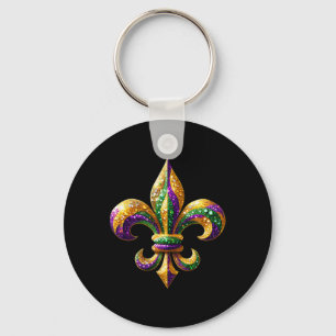 Porte-clés Symbole de Mardi Gras Fleur-de-lis Carnaval Parade