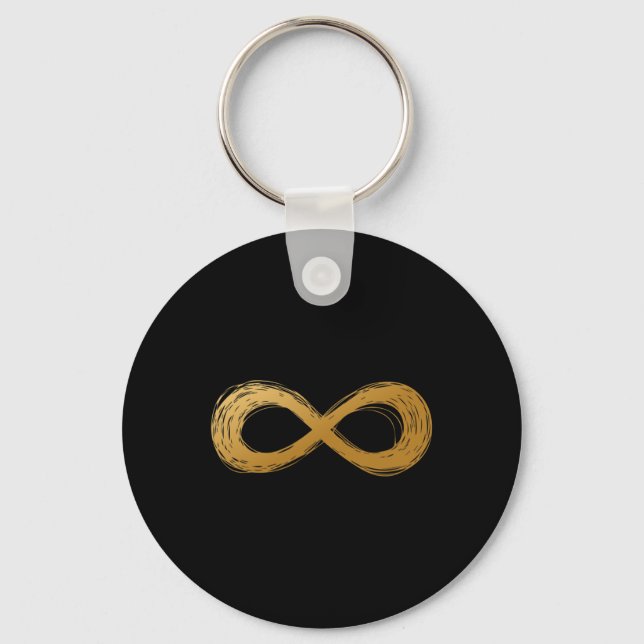 Porte-clés Symbole de neurodiversité d'infini doré - Autisme  (Recto)