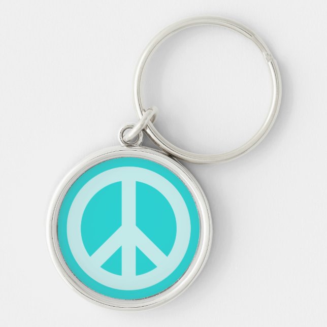 Porte-clés Symbole de paix Aqua doux (Devant)