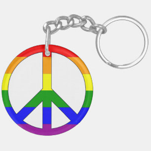 Porte-clés Symbole de paix arc-en-ciel