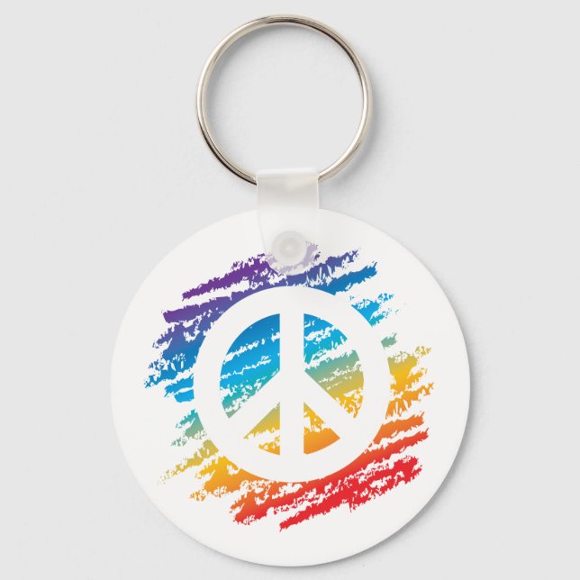 Porte-clés Symbole de paix arc-en-ciel (Recto)