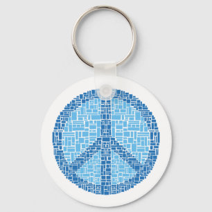 Porte-clés Symbole de paix (bleu)