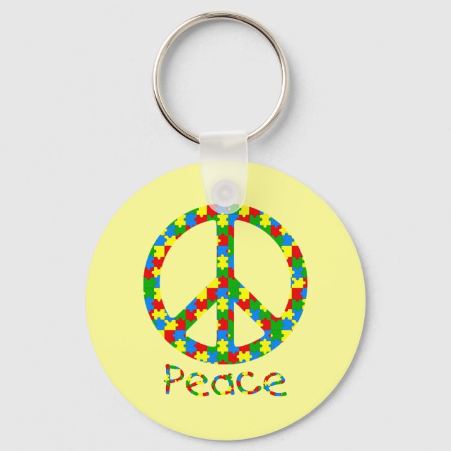 Porte-clés Symbole de paix de l'autisme (Recto)
