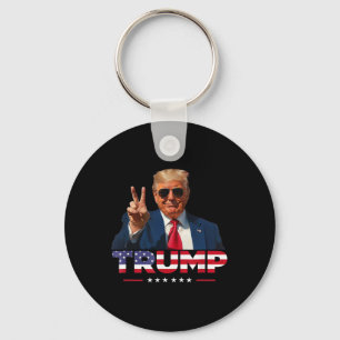 Porte-clés SYMBOLE DE PAIX DE Trump MAIN Drapeau américain Tr