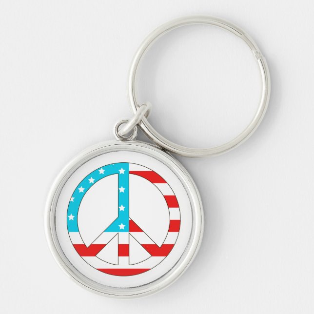 Porte-clés Symbole de paix du drapeau américain (Devant)