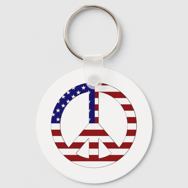 Porte-clés Symbole de paix du drapeau américain USA (Recto)