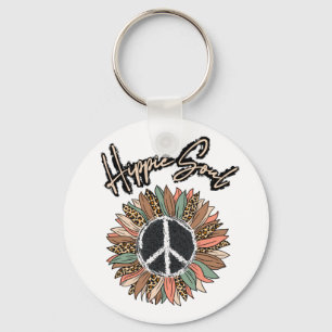 Porte-clés SYMBOLE DE PAIX Hippie Soul Tournesol