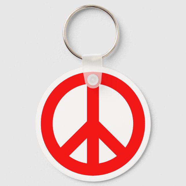 Porte-clés Symbole de paix rouge (Recto)