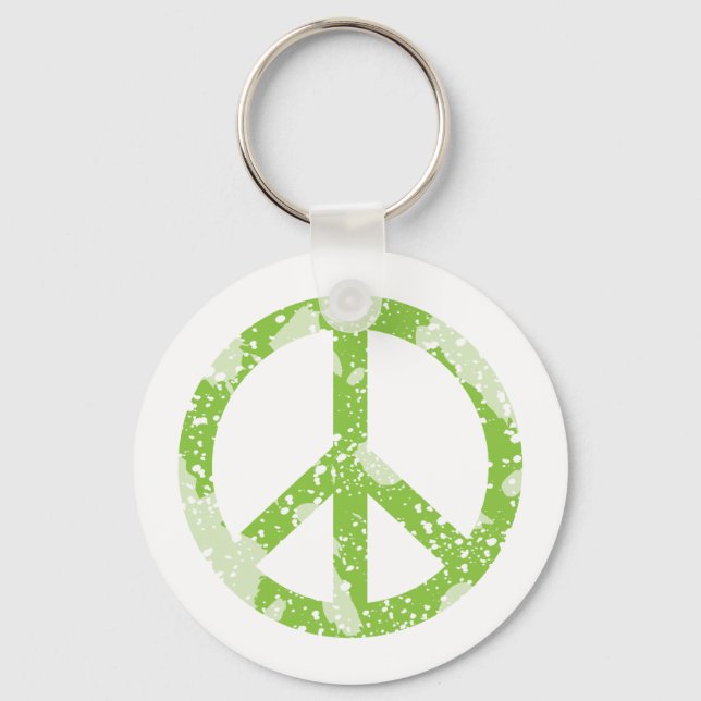 Porte-clés Symbole de paix (vert) (Recto)