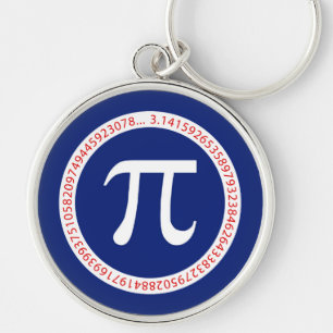 Porte-clés Symbole de pi en cercle sur le bleu marine