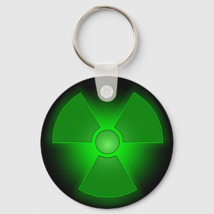 Porte-clés Symbole de radioactivité vert amusant