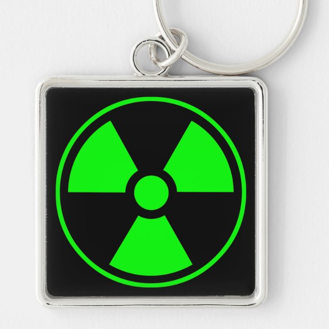 Porte-clés Symbole de rayonnement radioactif nucléaire en ver (Devant)