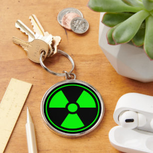 Porte-clés Symbole de rayonnement radioactif nucléaire en ver