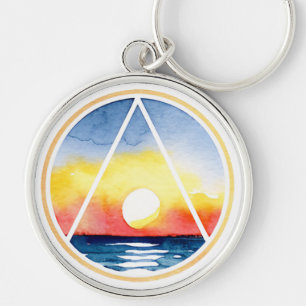 Porte-clés Symbole de récupération Sober Sunset Ocean