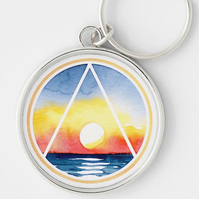 Porte-clés Symbole de récupération Sober Sunset Ocean (Devant)