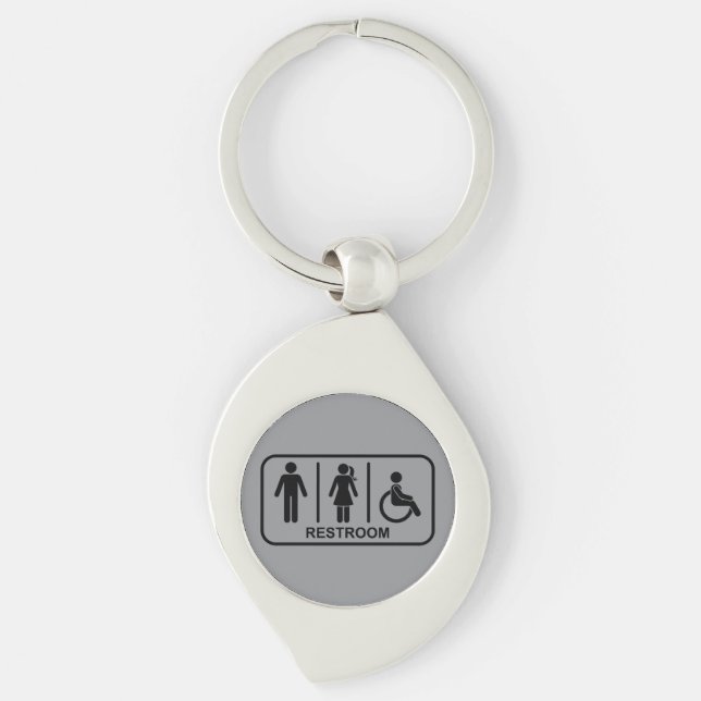 Porte-clés Symbole de salle de bain tous genres (Devant)