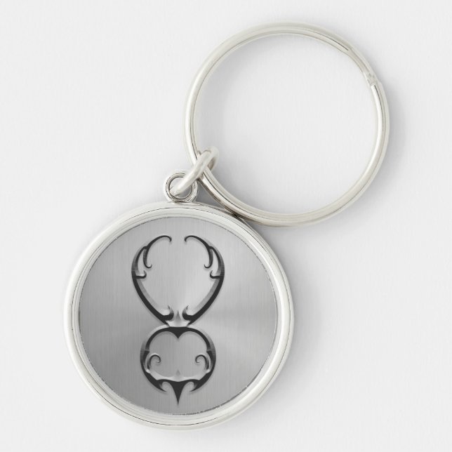 Porte-clés Symbole de Taureau d'acier inoxydable (Devant)