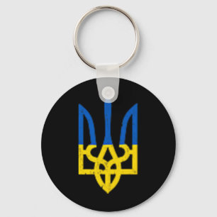 Porte-clés Symbole de trident ukrainien - Drapeau ukrainien S