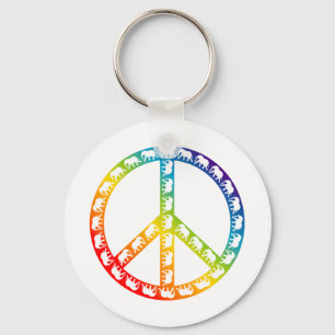 Porte-clés Symbole des éléphants et de la paix