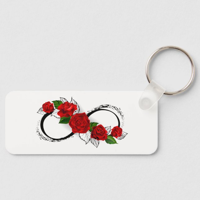 Porte-clés Symbole d'infini avec les roses rouges (Recto)