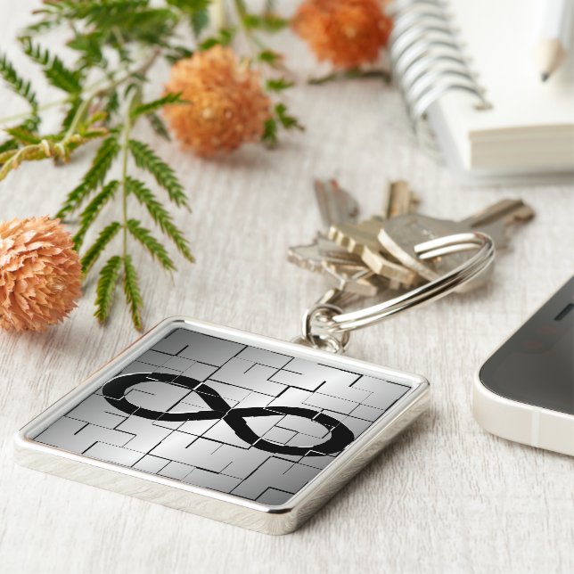 Porte-clés Symbole d'infini dans la conception d'abrégé sur (Côté)