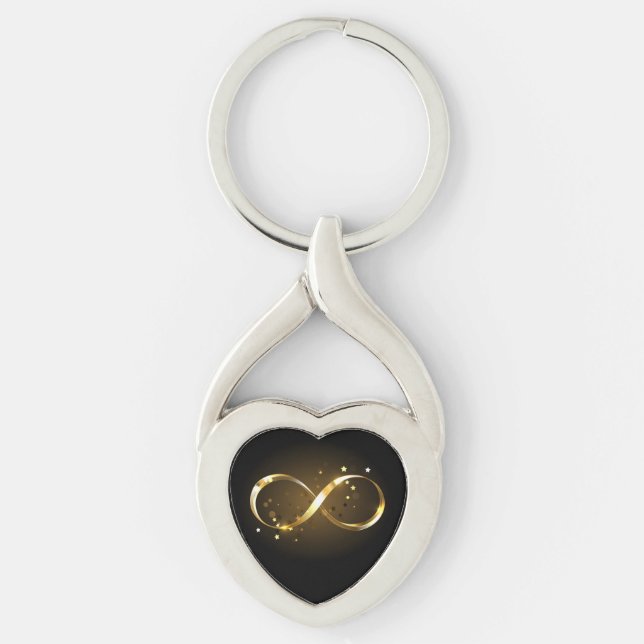 Porte-clés Symbole d'infini doré (Devant)