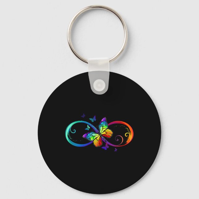 Porte-clés Symbole d'infini papillon Sensibilisation sur l'au (Recto)